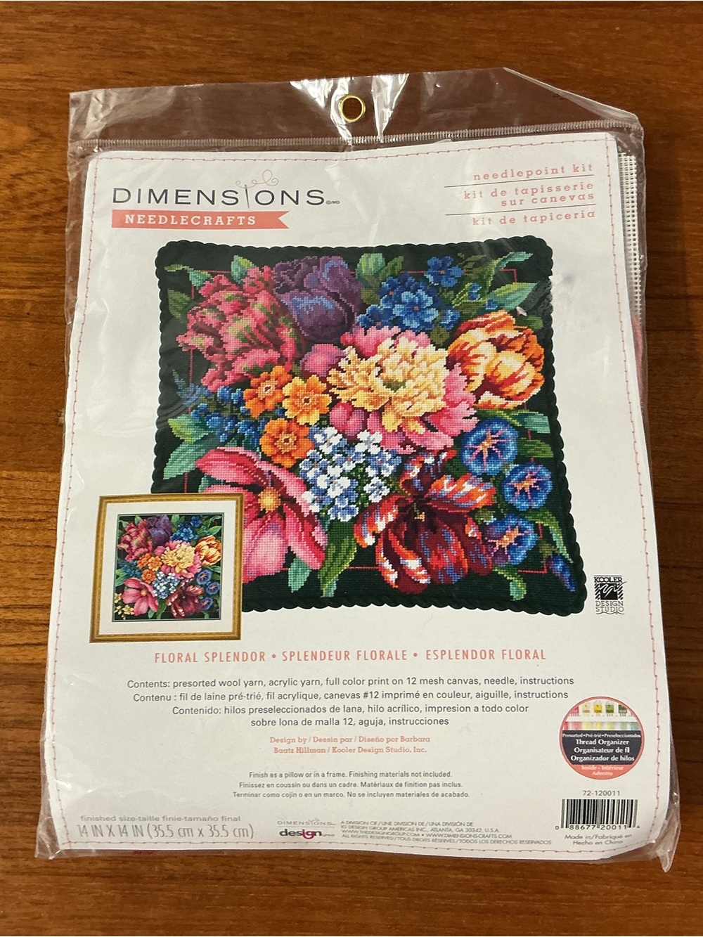 Dimensions Needlecrafts Floral Splendor Needlepoint Kit 14" x 14"